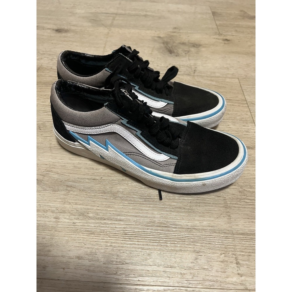 Vans Old Skool Bolt Cyan Sky Blue Black Bolt Lightning Men's Sz 8‎ - Women's 9.5